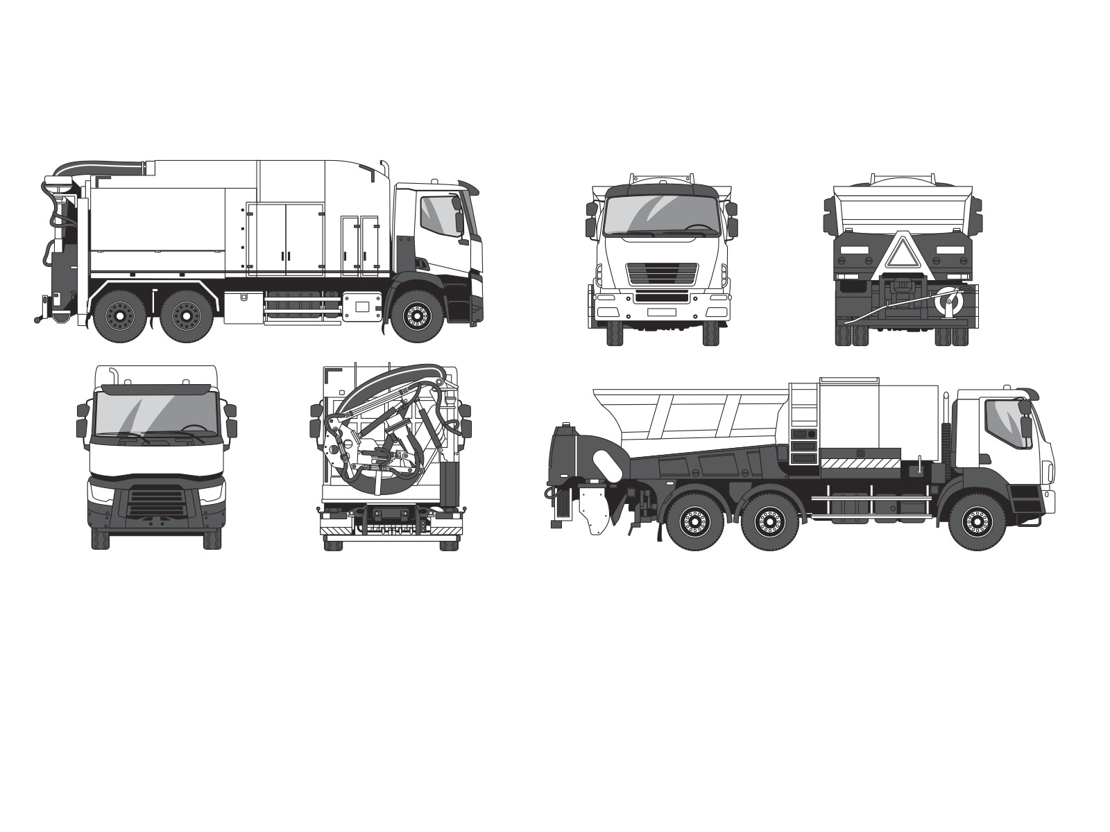 Aurelien-boudault-Vehicule-trait-camion-repandeuse-escavatrice