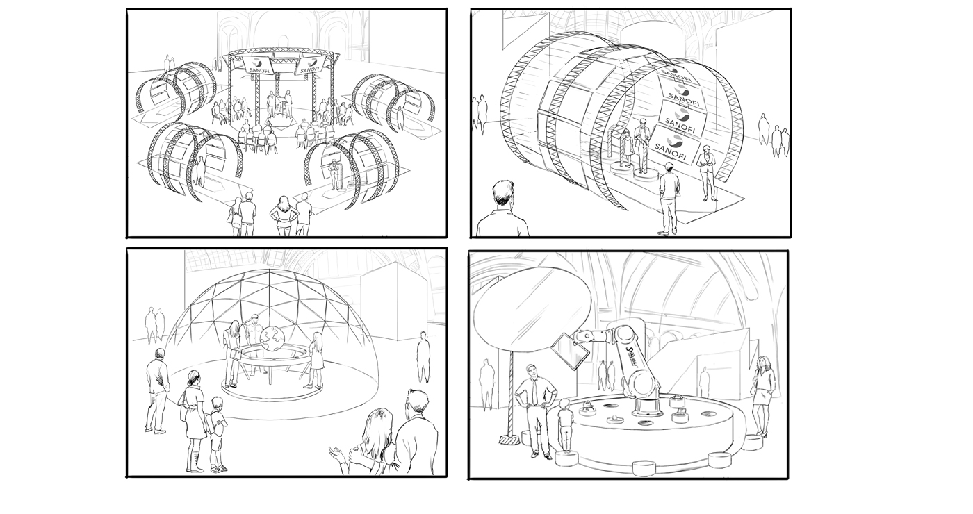 marc ingrand storyboard rough illustration animation paper art portrait hopscotch lun et lautre